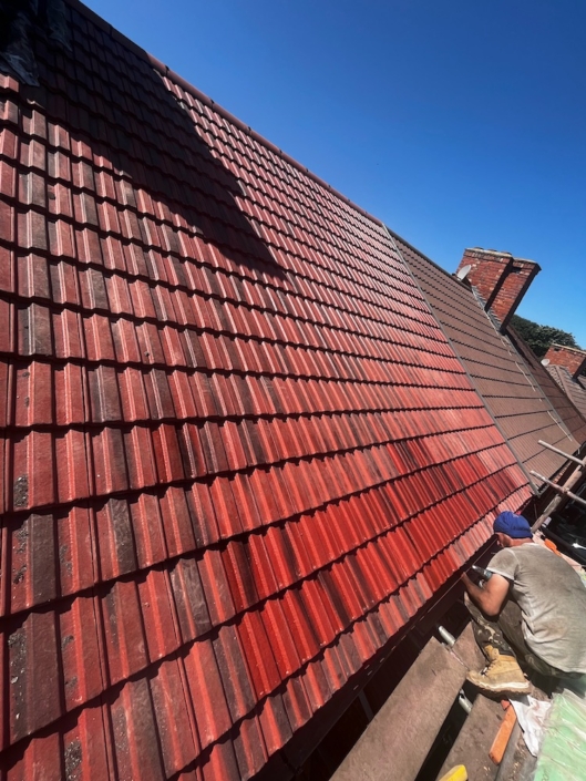 cleaned orange slate roof