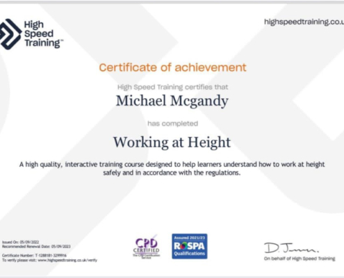 Working at height award