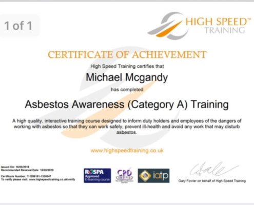 Asbestos awareness qualified